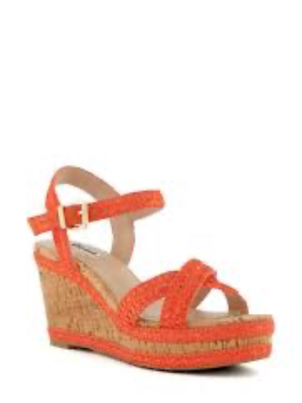 Dune London Kelisa Woven Wedge Sandal Orange Size EU 37/ US 6.5-7